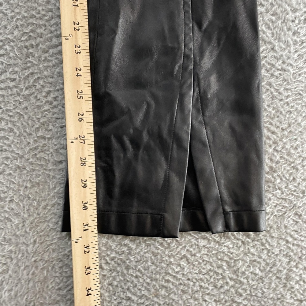 We‎ The Free Faux Leather Pants Womens 24 Bell Bottom Flare Front Slit High Rise - Picture 6 of 14